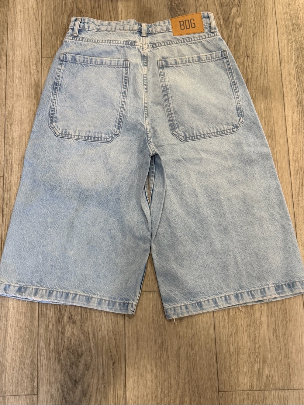 BDG Light Blue Distressed Denim jort Shorts - Picture 4 of 6